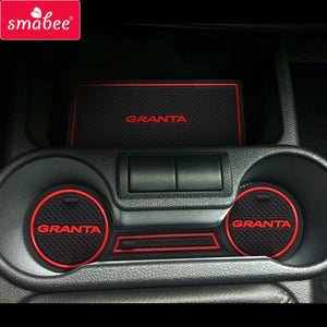 smabee Gate slot pad Interior Door Pad/Cup For LADA GRANTA  Non-slip mats red/blue/white mats