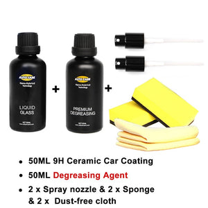 Ceramic Car Coating Liquid Glass 50ML 9H Hardness Car Polish Motorcycle Paint Care Nano Hydrophobic Coating Spray Nozzle Choice