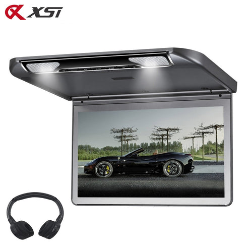 XST 13.3 Inch Car Ceiling Flip Down Roof Mount Monitor with Full 1920x1080 Screen MP5 Player With HDMI USB SD IR FM Transmitter