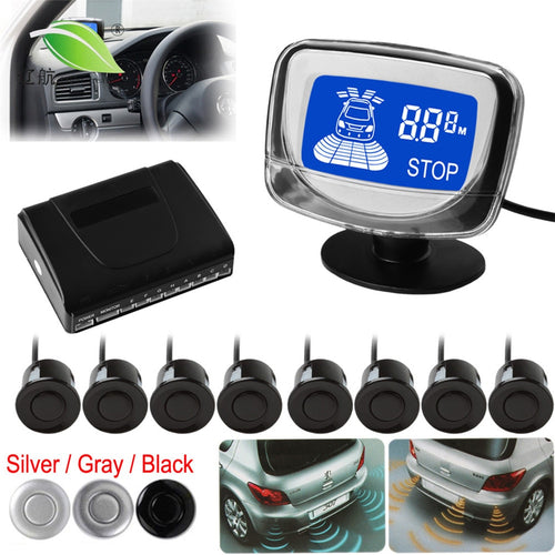 Car Auto Parktronic Backlight Display LED Parking Sensor 8 Reverse Sensors Backup Car Parking Radar Monitor Detector System