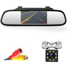 Load image into Gallery viewer, Podofo 4.3 inch Car HD Rearview Mirror Monitor CCD Video Auto Parking Assistance LED Night Vision Reversing Rear View Camera