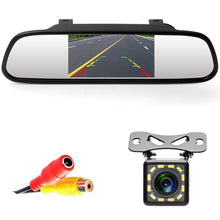 Load image into Gallery viewer, Podofo 4.3 inch Car HD Rearview Mirror Monitor CCD Video Auto Parking Assistance LED Night Vision Reversing Rear View Camera