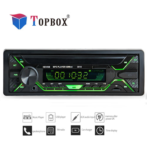 Topbox 1 Din Car Radio Stereo Player Autoradio Bluetooth Phone AUX-IN/MP3/FM/USB/Remote Control 12V Car Audio Auto Player Radio