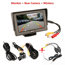 Load image into Gallery viewer, Jansite 4.3 Inch TFT LCD Car Monitor Display Wireless Cameras Reverse Camera Parking System for Car Rearview Monitors NTSC PAL