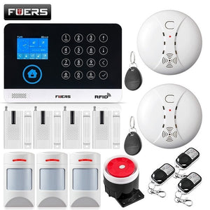 FUERS WG11 WIFI GSM Wireless Home Business Burglar Security Alarm System APP Control Siren RFID Motion Detector PIR Smoke Sensor