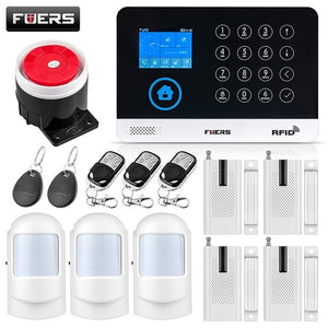 FUERS WG11 WIFI GSM Wireless Home Business Burglar Security Alarm System APP Control Siren RFID Motion Detector PIR Smoke Sensor