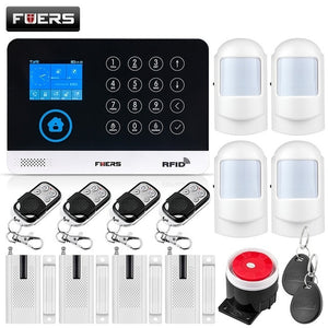 FUERS WG11 WIFI GSM Wireless Home Business Burglar Security Alarm System APP Control Siren RFID Motion Detector PIR Smoke Sensor