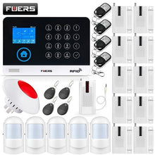 Load image into Gallery viewer, FUERS WG11 WIFI GSM Wireless Home Business Burglar Security Alarm System APP Control Siren RFID Motion Detector PIR Smoke Sensor