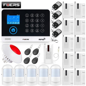 FUERS WG11 WIFI GSM Wireless Home Business Burglar Security Alarm System APP Control Siren RFID Motion Detector PIR Smoke Sensor