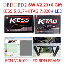 Load image into Gallery viewer, V2.47 Online EU Red KESS V2 5.017 Full Master OBD2 Manager Tuning KESS V5.017 4 LED KTAG V7.020 BDM Frame K-TAG 7.020 ECU Chip