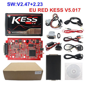 V2.47 Online EU Red KESS V2 5.017 Full Master OBD2 Manager Tuning KESS V5.017 4 LED KTAG V7.020 BDM Frame K-TAG 7.020 ECU Chip