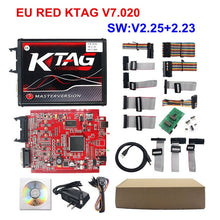 Load image into Gallery viewer, V2.47 Online EU Red KESS V2 5.017 Full Master OBD2 Manager Tuning KESS V5.017 4 LED KTAG V7.020 BDM Frame K-TAG 7.020 ECU Chip