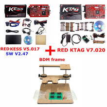 Load image into Gallery viewer, V2.47 Online EU Red KESS V2 5.017 Full Master OBD2 Manager Tuning KESS V5.017 4 LED KTAG V7.020 BDM Frame K-TAG 7.020 ECU Chip