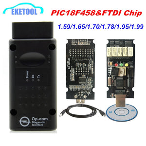 Newt Firmware OPCOM 1.99 1.95 1.78 1.70 1.65 OBD2 CAN-BUS Code Reader For Opel OP COM OP-COM Diagnostic PIC18F458 FTDI Chip