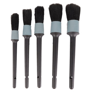 5Pcs Car Brush Cleaning Natural Boar Hair Brushes Auto Detail Tools Wheels Dashboard Car Cleaning Tool