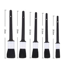 Load image into Gallery viewer, 5Pcs Car Brush Cleaning Natural Boar Hair Brushes Auto Detail Tools Wheels Dashboard Car Cleaning Tool