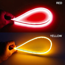 Load image into Gallery viewer, OKEEN 2x Ultrafine Cars DRL LED Daytime Running Lights White Turn Signal Yellow Guide Strip for Headlight Assembly Drop Shipping