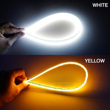 Load image into Gallery viewer, OKEEN 2x Ultrafine Cars DRL LED Daytime Running Lights White Turn Signal Yellow Guide Strip for Headlight Assembly Drop Shipping
