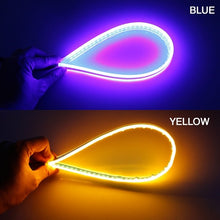 Load image into Gallery viewer, OKEEN 2x Ultrafine Cars DRL LED Daytime Running Lights White Turn Signal Yellow Guide Strip for Headlight Assembly Drop Shipping