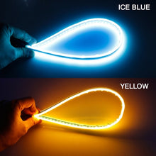 Load image into Gallery viewer, OKEEN 2x Ultrafine Cars DRL LED Daytime Running Lights White Turn Signal Yellow Guide Strip for Headlight Assembly Drop Shipping