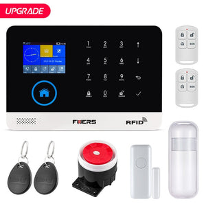 FUERS WG11 WIFI GSM Wireless Home Business Burglar Security Alarm System APP Control Siren RFID Motion Detector PIR Smoke Sensor