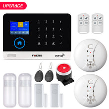 Load image into Gallery viewer, FUERS WG11 WIFI GSM Wireless Home Business Burglar Security Alarm System APP Control Siren RFID Motion Detector PIR Smoke Sensor