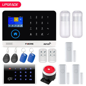 FUERS WG11 WIFI GSM Wireless Home Business Burglar Security Alarm System APP Control Siren RFID Motion Detector PIR Smoke Sensor