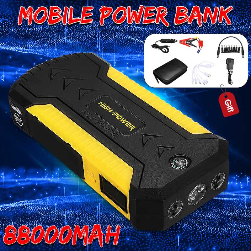 Multifunction Jump Starter 89800mAh 4USB 600A Emergency Car Battery Booster Charger Booster Power Bank Starting Device