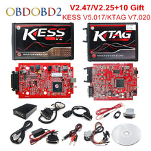 Load image into Gallery viewer, Online V2.47 EU Red KESS V5.017 OBD2 Manager Tuning KTAG V7.020 4 LED KESS V2 5.017 BDM Frame K-TAG V2.25 Auto ECU Programmer