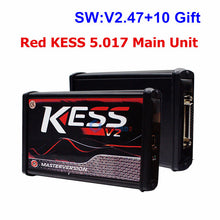 Load image into Gallery viewer, Online V2.47 EU Red KESS V5.017 OBD2 Manager Tuning KTAG V7.020 4 LED KESS V2 5.017 BDM Frame K-TAG V2.25 Auto ECU Programmer