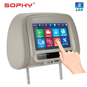 New 8 inch TFT LED Touch Screen MP5 Player Universal Car Headrest Monitor AV USB SD Bluetooth FM IR Built-in Speakers SH8068-MP5