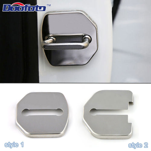 Doofoto Car Styling Stainless Steel Emblems Door Lock Covers Sticker Accessories For Ford Focus 2 3 Mondeo Ecosport Kuga Mk3 Mk4