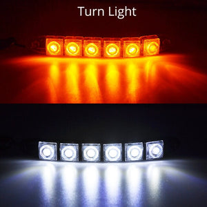 1Pcs White Waterproof Bright Flexible Driving Fog Bulb Warning Lamp Car Styling  Daytime Running Light 6LED DC 12V Auto Led