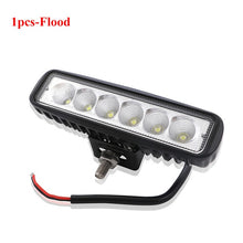 Load image into Gallery viewer, ANMINGPU 6'' 18W LED Work Light Bar Spot/Flood for Truck Bus Off Road 4x4 Truck 4WD Car Fog Light Assembly Daytime Running Light