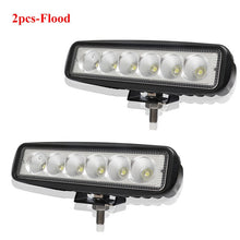 Load image into Gallery viewer, ANMINGPU 6'' 18W LED Work Light Bar Spot/Flood for Truck Bus Off Road 4x4 Truck 4WD Car Fog Light Assembly Daytime Running Light
