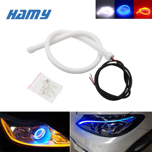 1x Car LED Light guide strip 12V Auto DRL Daytime Running Lamp Motorcycle Styling Reverse Turn Signal Lamp Super Bright Red Blue