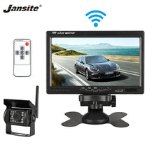 Load image into Gallery viewer, Jansite 7 inches TFT LCD Car Monitor Wireless version HD Display camera Reverse Assistance Camera Paking System 18IR LED camera