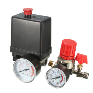 AUTO -7.25-125 PSI Small Air Compressor Pressure Switch Control 15A 240V/AC Adjustable Air Regulator Valve Compressor Four Hol