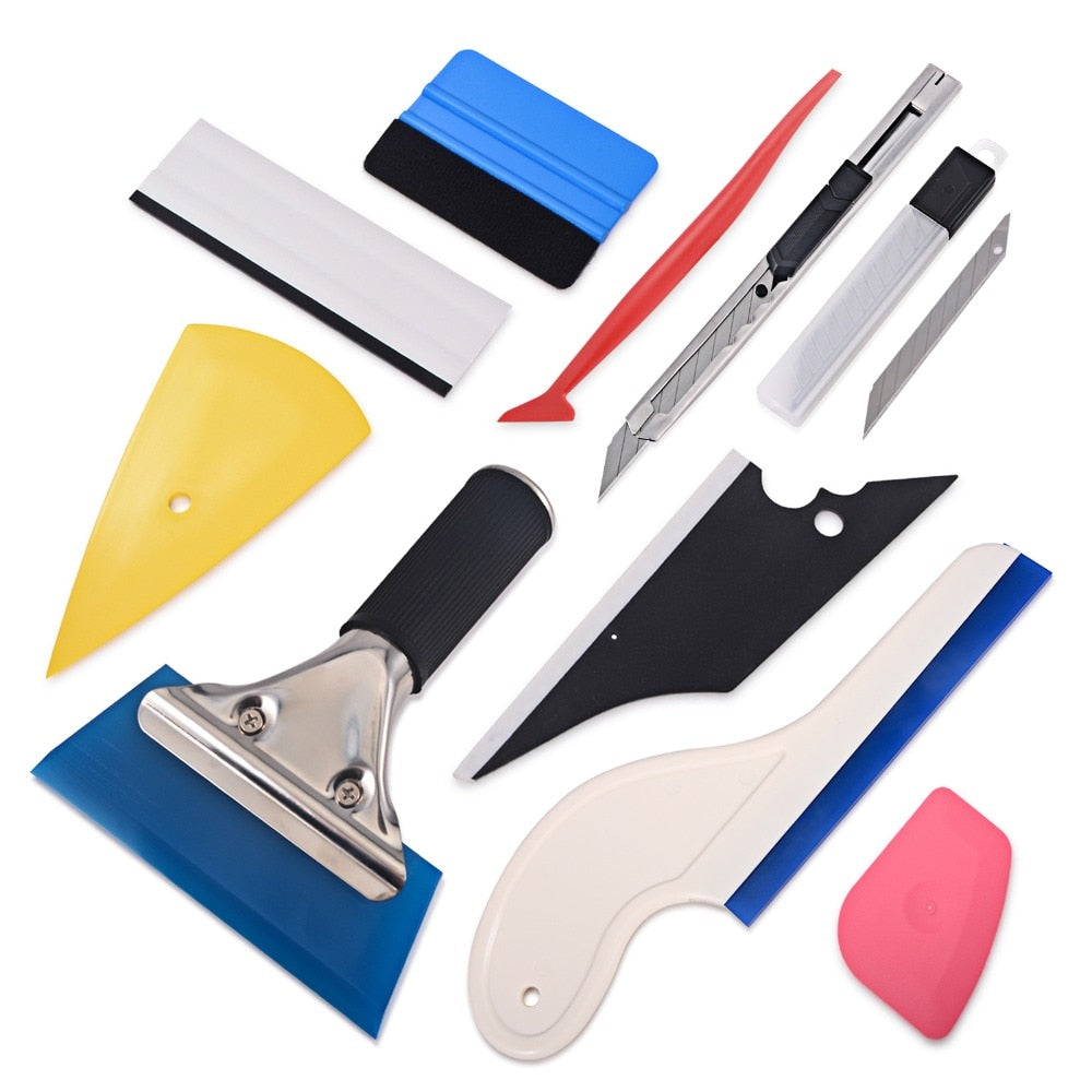 FOSHIO Window Tint Tool Set Water Wiper Rubber Car Tinting Squeegee Car Stickers Vinyl Wrap Tool Film Cutter Knife Ice Scraper