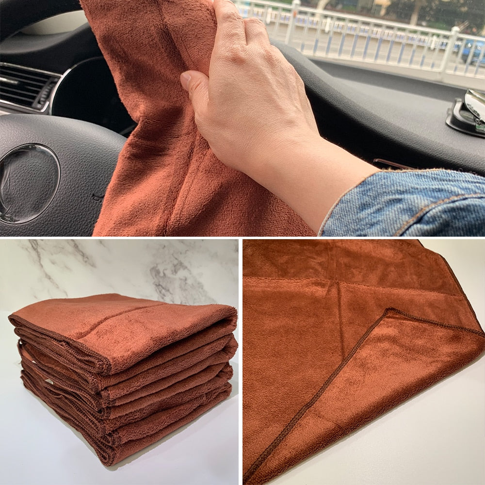 1pc Microfiber Towel Car Auto Cleaning Drying Absorbent Cloth Soft Car Care Cloth Duster Detailing Car Wash 35x75cm